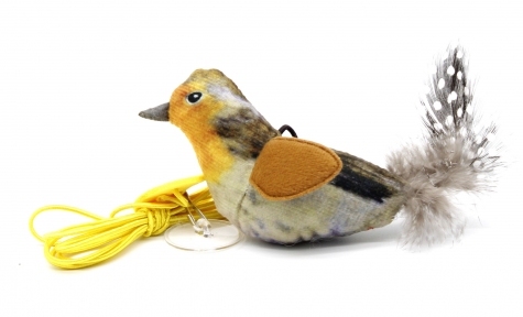 Пташка на гумці неваляшка зі звуком Сіра. 10*4*3 см.