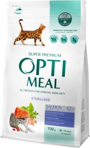 Optimeal Полнорационный сухой корм для стерилизованных кошек и кастрированных кошек с лососем