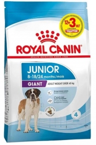 АКЦИЯ Royal Canin Giant Junior Сухой корм для щенков гигантских пород от 8 месяцев, 12 кг+3 кг
