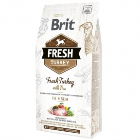 Brit Fresh Light Fit & Slim Сухой корм для взрослых, пожилых собак с индейкой и горошком 2.5 кг