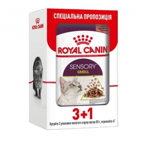 АКЦИЯ Royal Canin Sensory Smell Jelly pouch Влажный корм для взрослых кошек 3+1 до 85 г