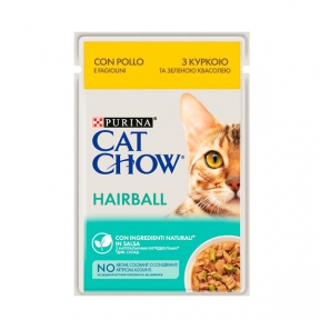 Cat Chow Hairball Control консерва для кошек для выведения шерсти с курицей и зеленой фасолью, 85 г