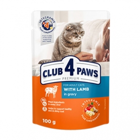 Акція Club 4 paws (Клуб 4 лапи) вологий корм для котів Преміум ягня в соусі 100 г