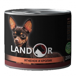Landor консерва для собак мелких пород ягненок с кролем 200 г 539435