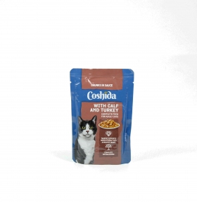 Пауч Coshida в соусі з телятиною та індичкою, 100 г