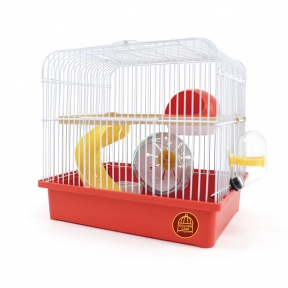 Клетка для грызунов Золотая клетка, эмалированная с прямым верхом и космическим дизайном, 23*17*24 см