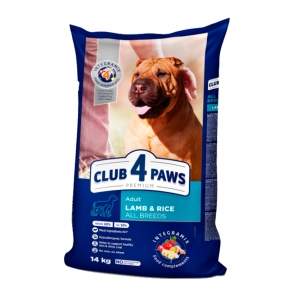 Клуб 4 лапы Премиум для собак всех пород ягнёнок и рис