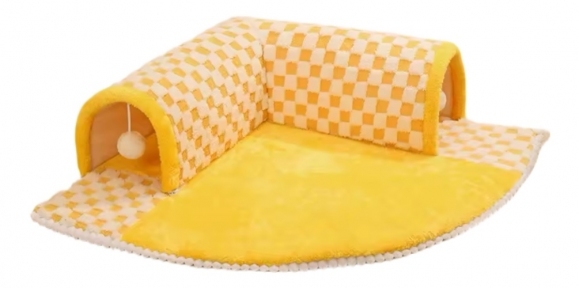 Килимок із тунелем плюшевий XL 80*80*22 см.