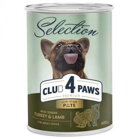 Club 4 Paws Premium Selection Влажный корм для собак - паштет с индейкой и ягненком  400 г