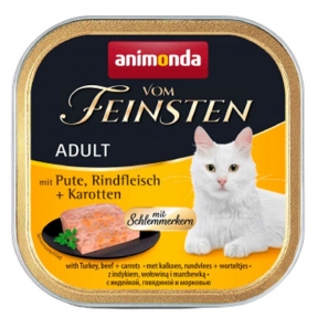 Animonda Gourmet Vom Feinsten Adult Влажный корм для кошек с индейкой и говядиной 100 гр