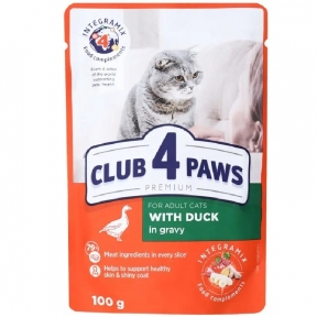 Club 4 Paws Premium утка в соусе для кошек 100 г Акция -12.5%