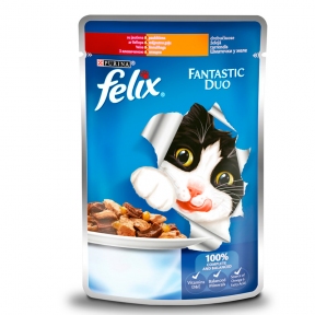 Felix (Феликс)-ДУО консервы для кошек индейка в ЖЕЛЕ Алюпуч 100 г