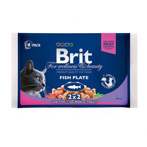 Brit Premium Cat pouch рыбная тарелка 400г