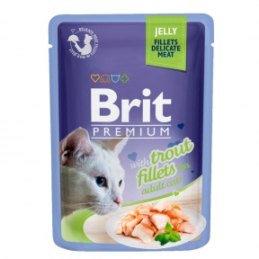 Brit Premium Cat pouch филе форели в желе 85г