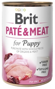 Brit Paté & Meat влажный корм для щенков со вкусом индейки и курицы 400 г