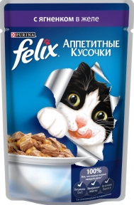 Felix (Феликс) консервы для кошек ягненок в желе