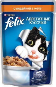 Felix (Феликс) консервы для кошек индейка в желе