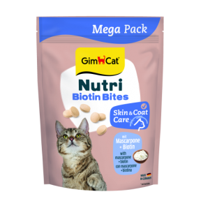 GimCat NUTRI BIOTIN BITES витаминизированные лакомства для кошек с маскарпоне и биотином