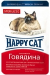 Happy cat консервы для кошек с говядиной в желе sterilisiert Rind Gelee 100г 4212