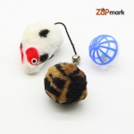 Набор игрушек для кошек цветная мышь, шар с пером, барабанчик