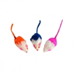 Набор для кошек из 3 меховых двухцветных мышей