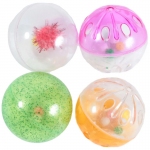 Набор игрушек для кошек (4 цветных пластиковых мячика погремушки)