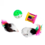 Мышки с шаром, погремушками и барабаном Набор игрушек для собак